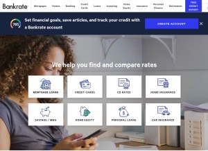 How bankrate.com looks like on a tablet such as an iPad.
