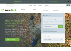 How bankwithmutual.com looks like on a tablet such as an iPad.