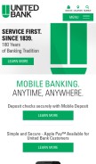 How bankwithunited.com looks like on a mobile device such as an iPhone.