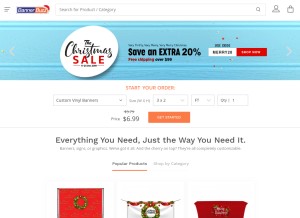 How bannerbuzz.com looks like on a tablet such as an iPad.