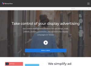 How bannerflow.com looks like on a tablet such as an iPad.