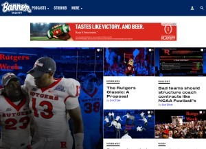 How bannersociety.com looks like on a tablet such as an iPad.