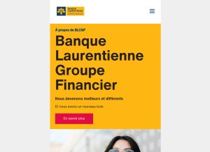 How banquelaurentienne.ca looks like on a tablet such as an iPad.