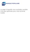 How banquepopulaire.fr looks like on a mobile device such as an iPhone.