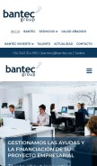 How bantec.es looks like on a mobile device such as an iPhone.