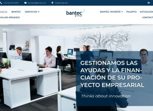 How bantec.es looks like on a tablet such as an iPad.