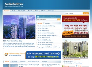 How bantinnhadat.vn looks like on a tablet such as an iPad.