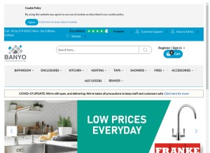 How banyo.co.uk looks like on a tablet such as an iPad.