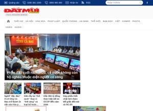 How baoanhdatmui.vn looks like on a tablet such as an iPad.