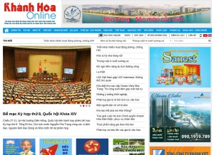 How baokhanhhoa.vn looks like on a tablet such as an iPad.