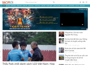 How baomoi.com looks like on a tablet such as an iPad.