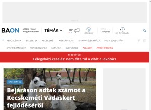 How baon.hu looks like on a tablet such as an iPad.