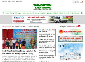 How baotainguyenmoitruong.vn looks like on a tablet such as an iPad.