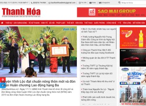 How baothanhhoa.vn looks like on a tablet such as an iPad.