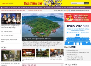 How baothuathienhue.vn looks like on a tablet such as an iPad.