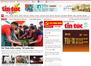 How baotintuc.vn looks like on a tablet such as an iPad.