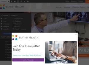 How baptisthealth.com looks like on a tablet such as an iPad.