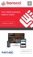 How baracci.com looks like on a mobile device such as an iPhone.