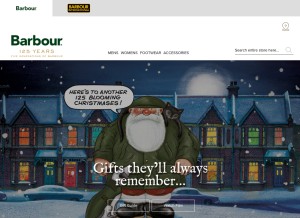 How barbour.com looks like on a tablet such as an iPad.