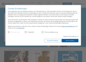 How barclaycard.de looks like on a tablet such as an iPad.