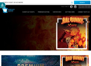 How barclayscenter.com looks like on a tablet such as an iPad.