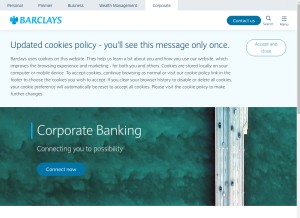 How barclayscorporate.com looks like on a tablet such as an iPad.