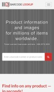 How barcodelookup.com looks like on a mobile device such as an iPhone.