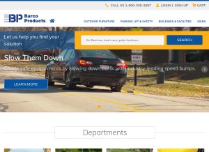 How barcoproducts.com looks like on a tablet such as an iPad.