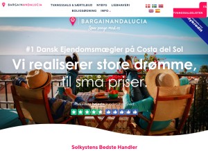 How bargainandalucia.dk looks like on a tablet such as an iPad.