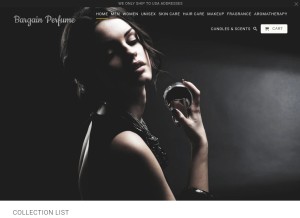 How bargainperfume.com looks like on a tablet such as an iPad.