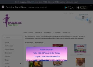 How bariatricfooddirect.com looks like on a tablet such as an iPad.