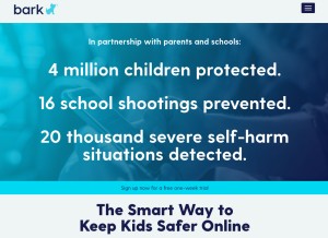 How bark.us looks like on a tablet such as an iPad.