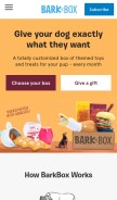 How barkbox.com looks like on a mobile device such as an iPhone.