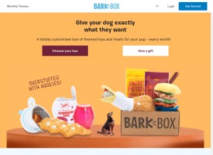 How barkbox.com looks like on a tablet such as an iPad.