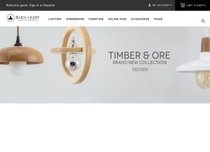 How barnlight.com looks like on a tablet such as an iPad.