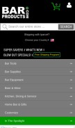 How barproducts.com looks like on a mobile device such as an iPhone.