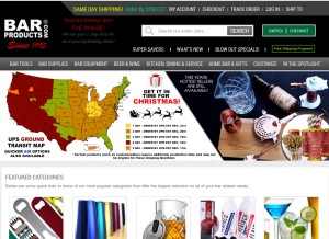 How barproducts.com looks like on a tablet such as an iPad.