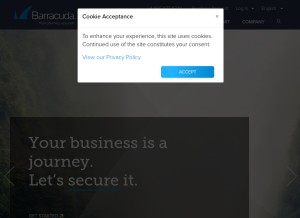 How barracuda.com looks like on a tablet such as an iPad.