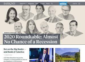 How barrons.com looks like on a tablet such as an iPad.