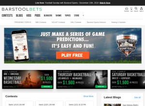 How barstoolbets.com looks like on a tablet such as an iPad.