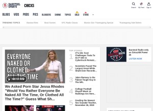 How barstoolsports.com looks like on a tablet such as an iPad.