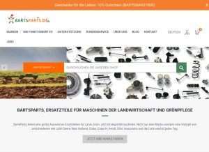 How bartparts.de looks like on a tablet such as an iPad.