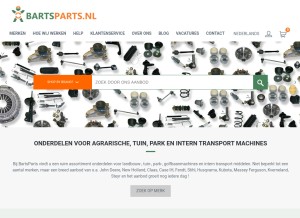 How bartsparts.nl looks like on a tablet such as an iPad.
