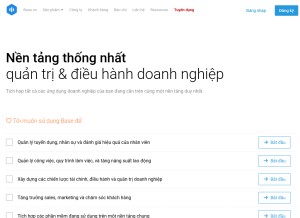How base.vn looks like on a tablet such as an iPad.