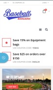 How baseballbargains.com looks like on a mobile device such as an iPhone.