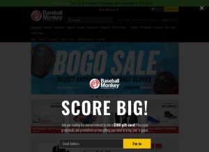 How baseballmonkey.com looks like on a tablet such as an iPad.