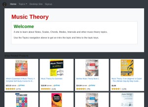 How basicmusictheory.com looks like on a tablet such as an iPad.