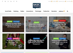 How basicthinking.de looks like on a tablet such as an iPad.
