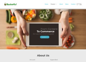 How basketful.co looks like on a tablet such as an iPad.