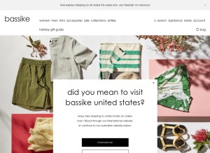 How bassike.com looks like on a tablet such as an iPad.